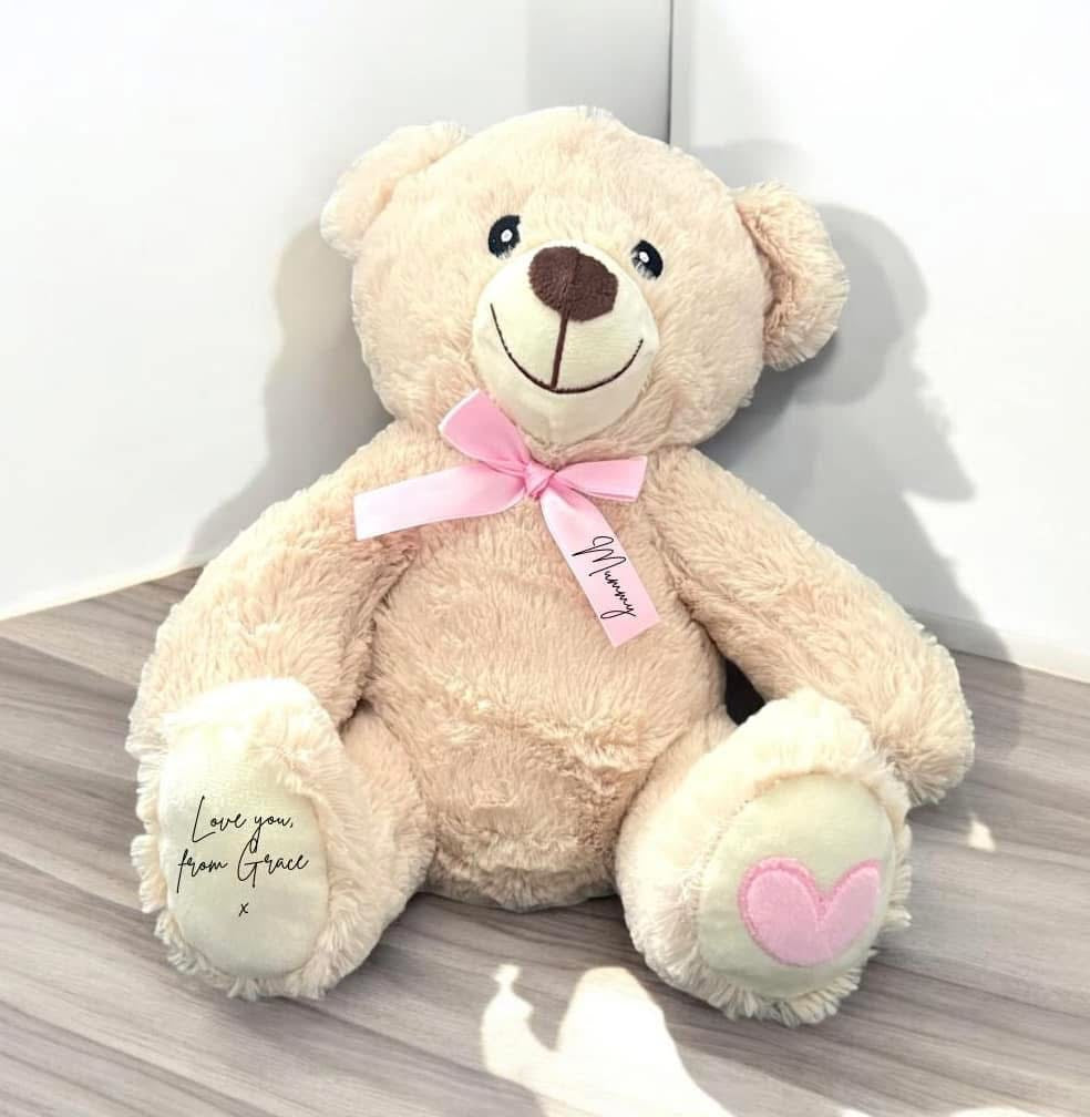 Pink Heart Brown Mothers Day Bear