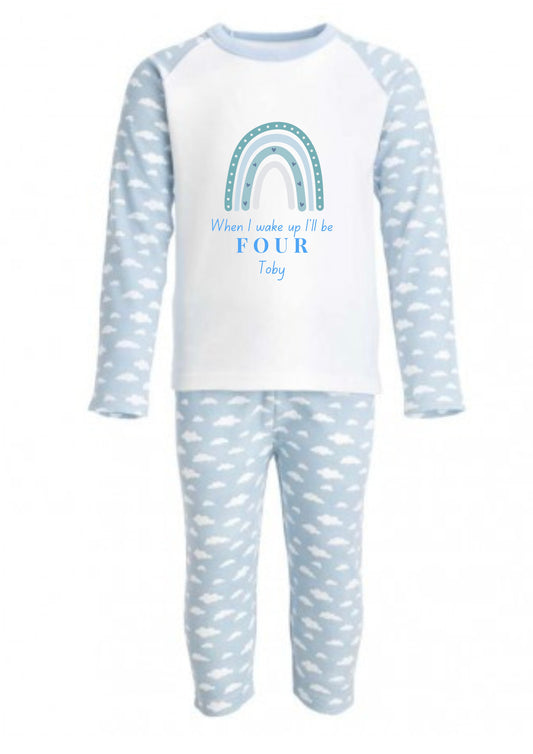 Personalised When I Wake Up I’ll be Boys Long Sleeve Rainbow PJ Set