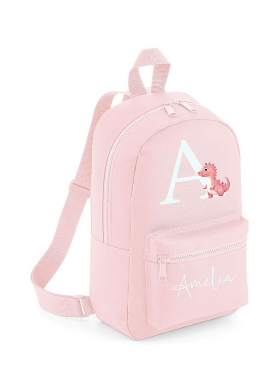 Personalised Pink Dino Mini Backpack 7L