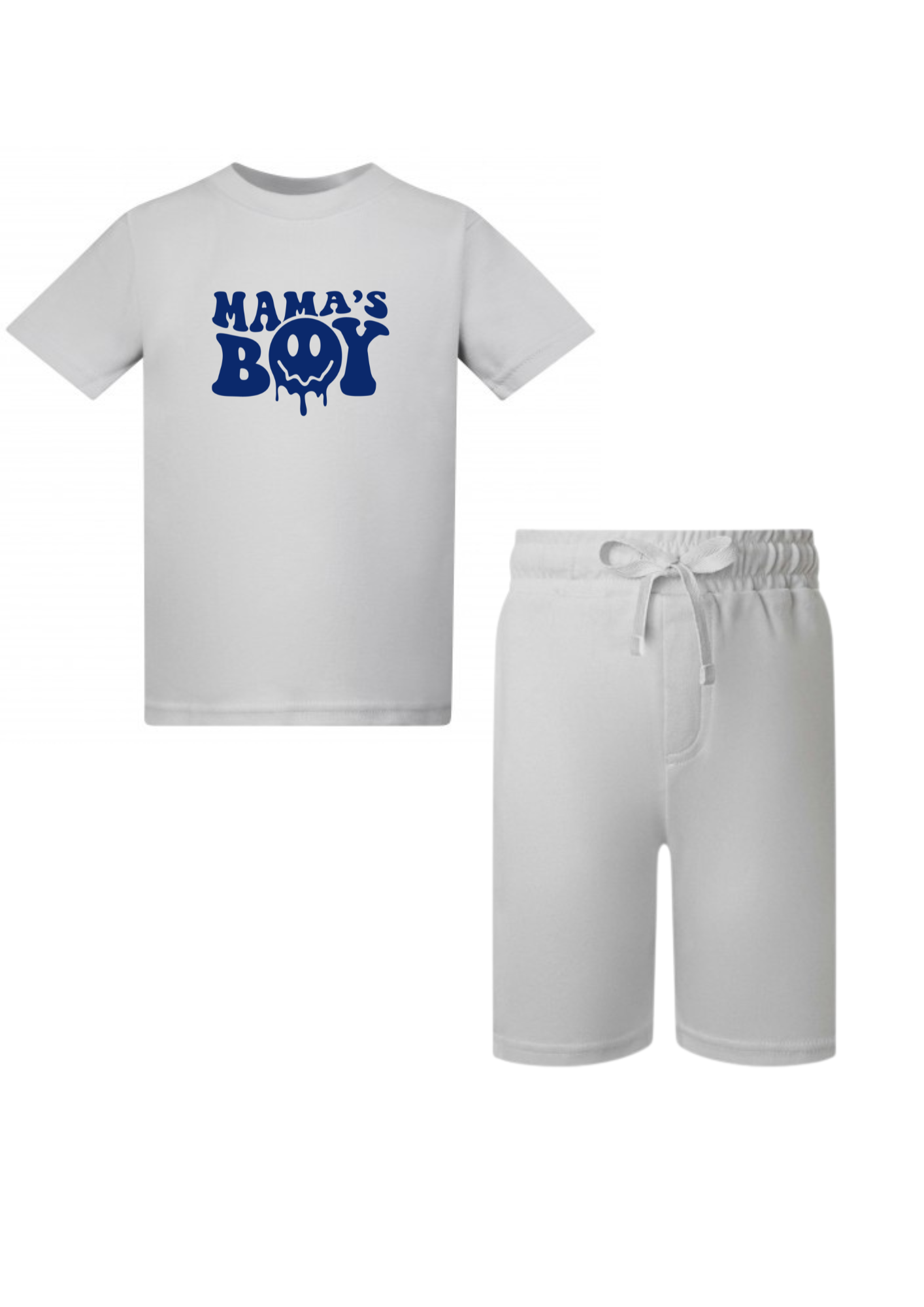 Kids Mamas Boy Tshirt & Short Set Frozen Grey