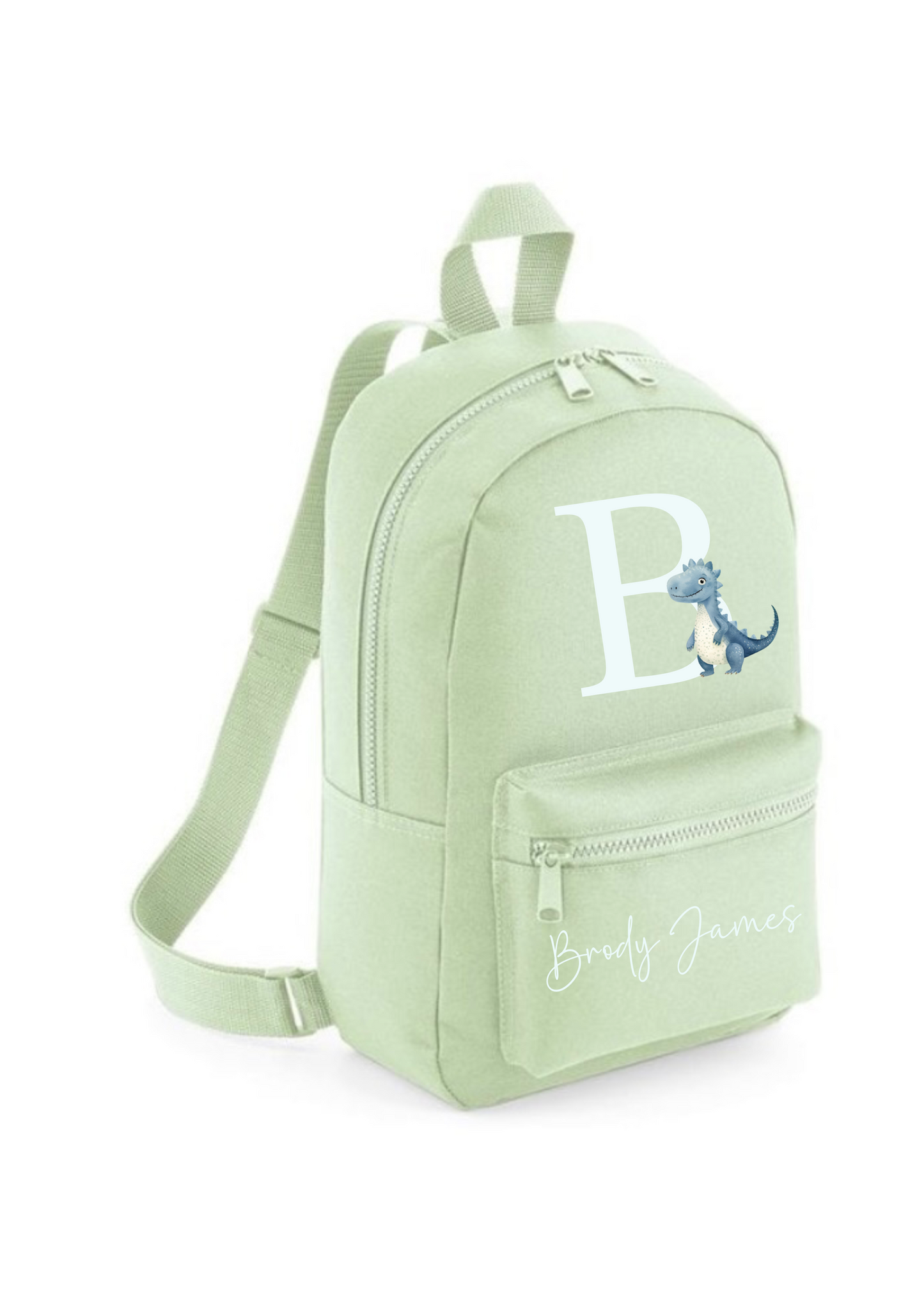 Personalised Blue Dino Mini Backpack 7L